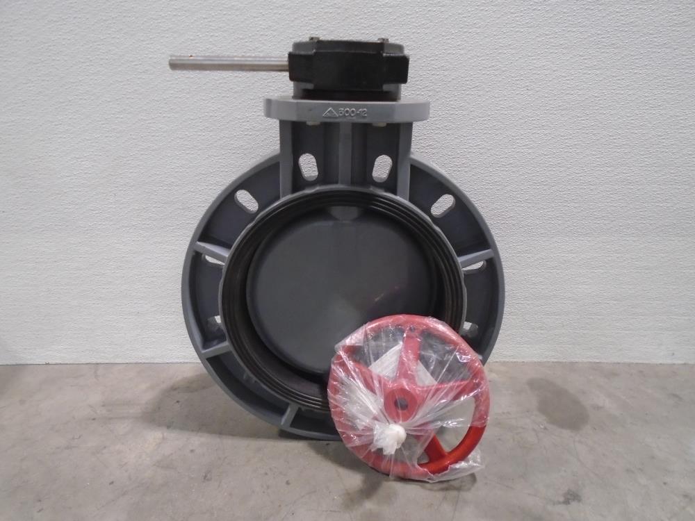 Hayward 12" 300# Gear Operated Butterfly Valve, CPVC Body & Disc, BYD Series